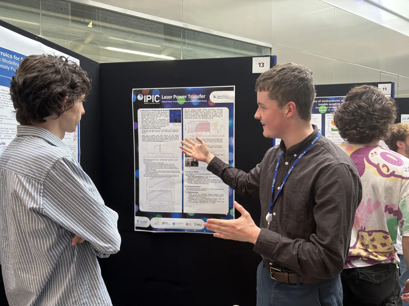 Eoghan Collins presenting the Laser Power Transfer poster at Photonics Ireland